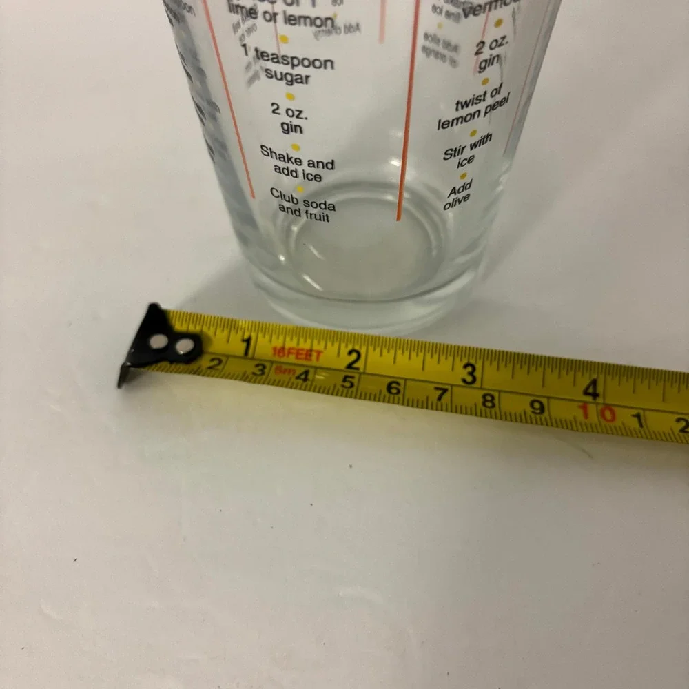 Vintage Cocktail Recipe Mixing Glass Barware Shaker Cosmopolitan Martini Whiskey